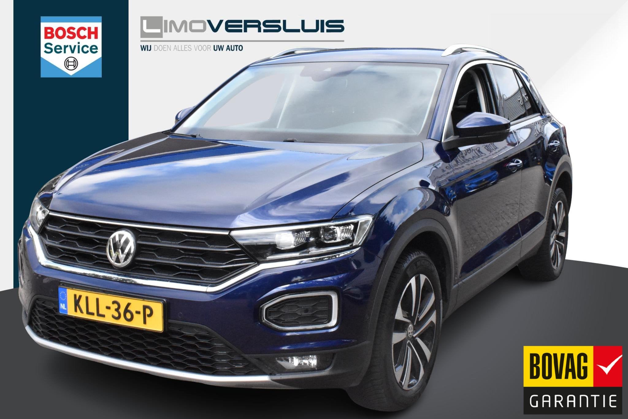 Volkswagen T-Roc 1.0 TSI Style Business 100% Dealer onderhou, Auto's, Volkswagen, Voorwielaandrijving, Stof, Gebruikt, Blauw