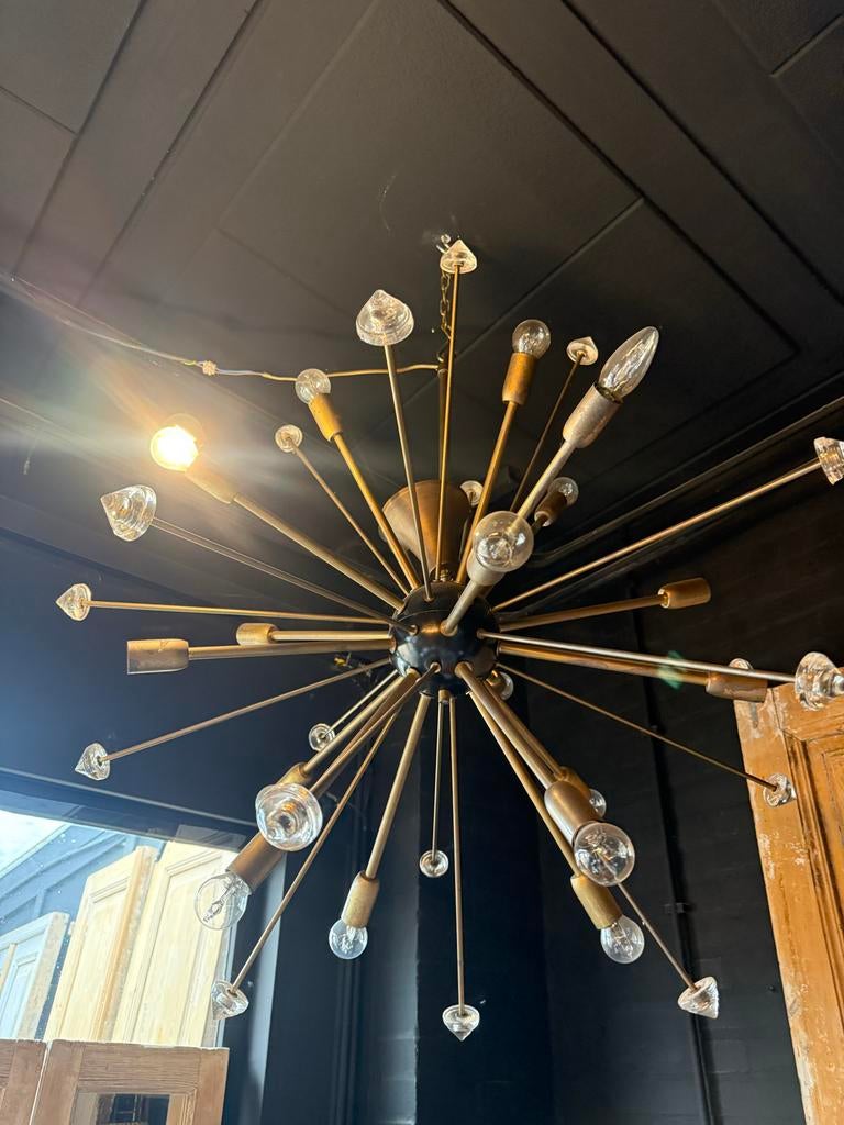 Vintage Sputnik Kroonluchter - Mid-Century Modern Design, Ophalen, Gebruikt, Metaal