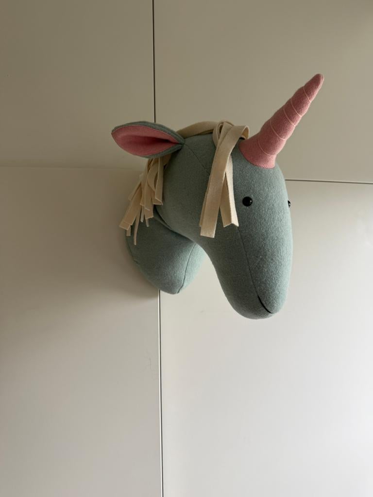 Unicorn dierenhoofd muurdecoratie, Kinderen en Baby's, Kinderkamer | Inrichting en Decoratie, Ophalen, Zo goed als nieuw