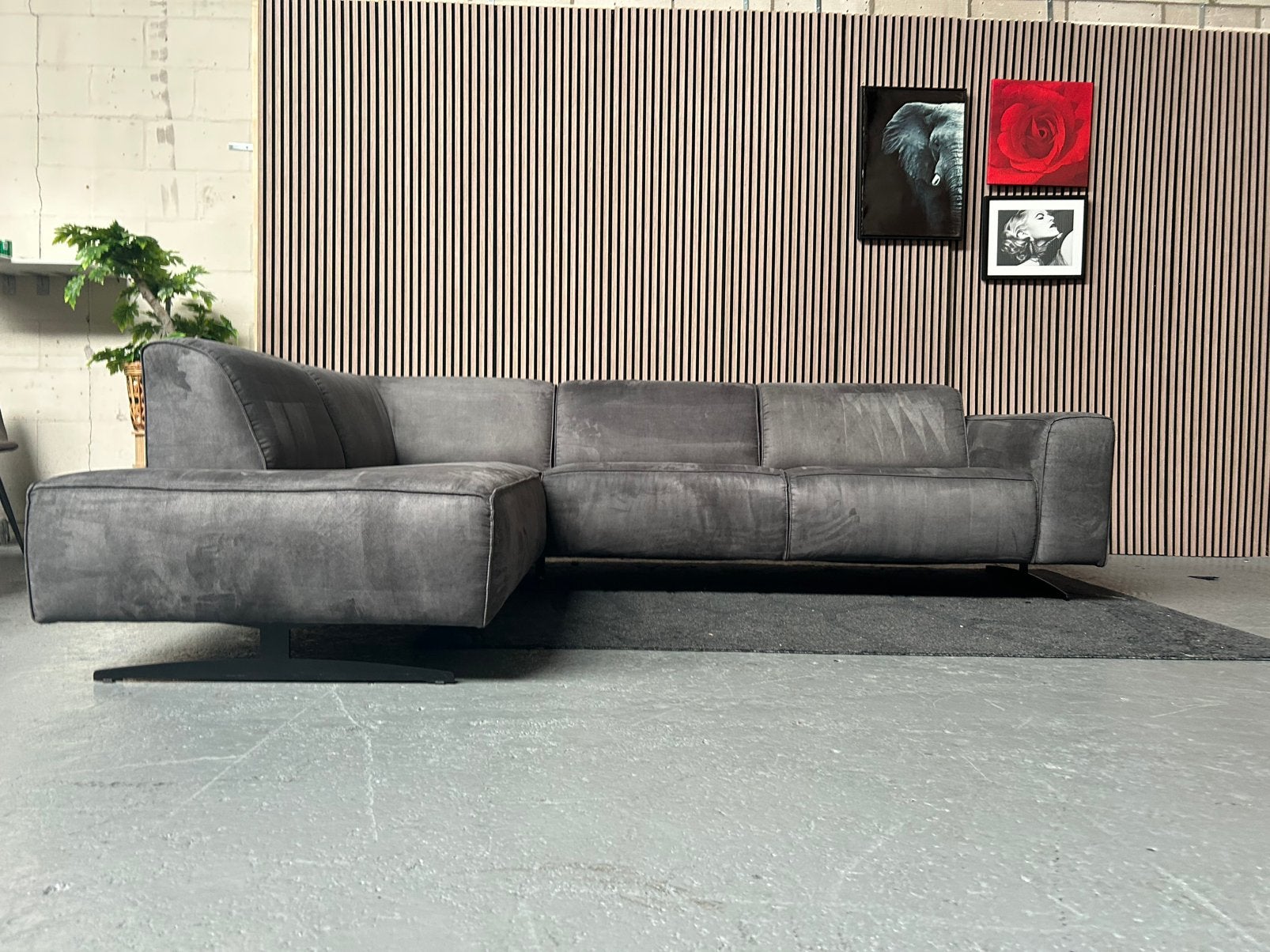 GRATIS LEVERING Loods5 Hoekbank Antraciet 275X210 GEREINIGD