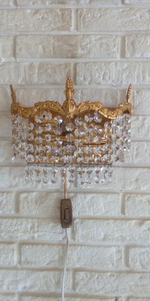 Swarovski wandlampje met kristallen, Ophalen of Verzenden, Zo goed als nieuw, Glas, Klassiek, Glamour, Swarovski