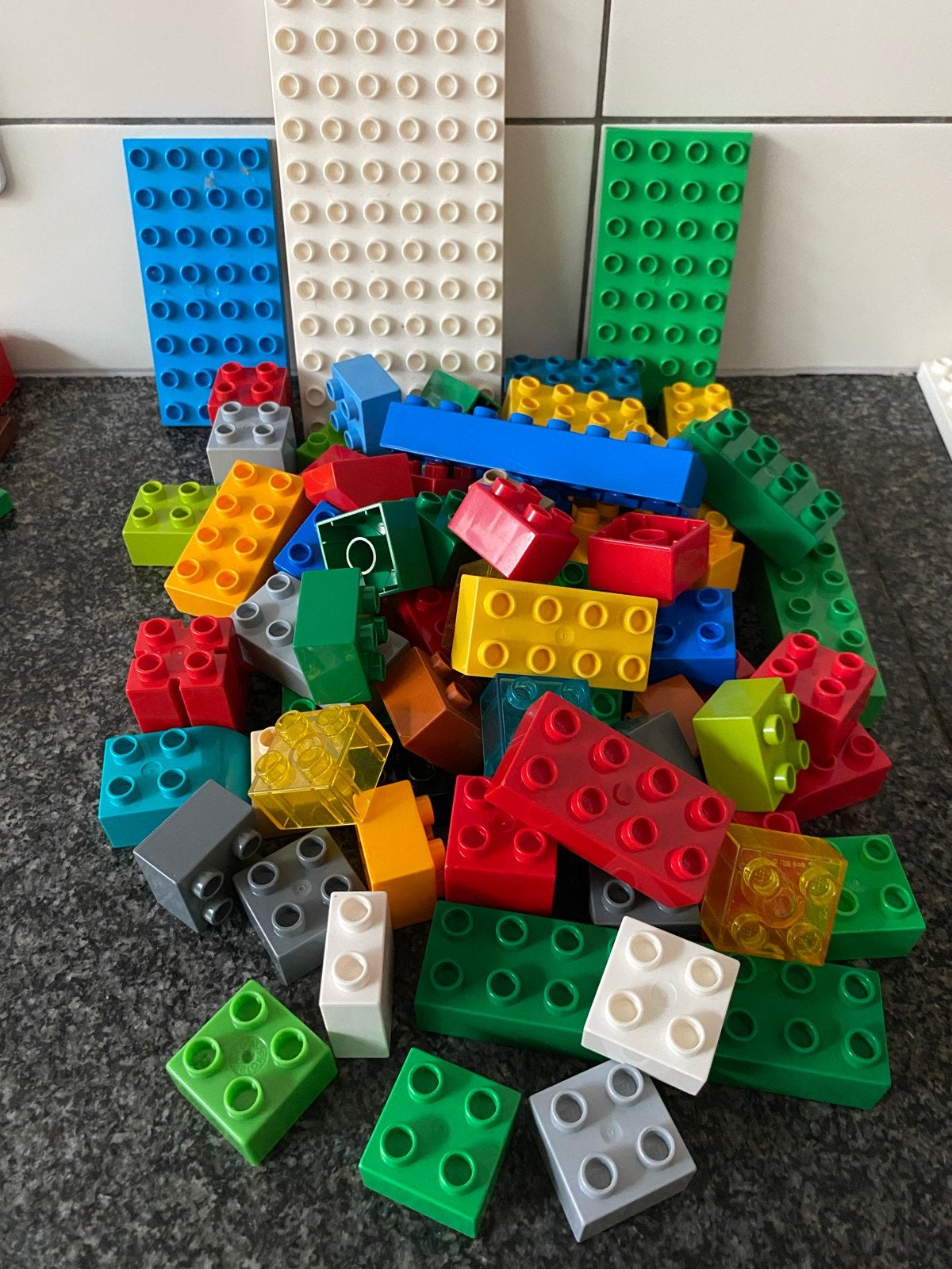 Grote partij LEGO Duplo bouwstenen en grondplaten, Inclusief extra onderdelen, Ophalen of Verzenden, Zo goed als nieuw, Duplo