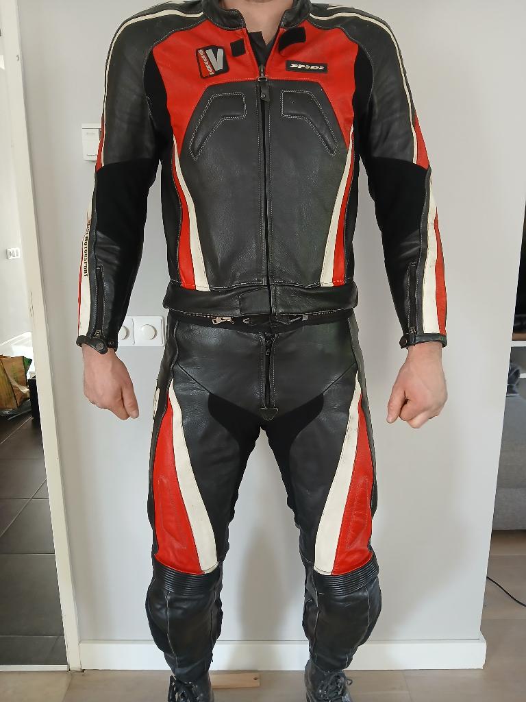 Leren Motorpak Spidi 52 - combi motor pak leer overall XL, Motoren, Ophalen of Verzenden, Spidi, Tweedehands, Heren