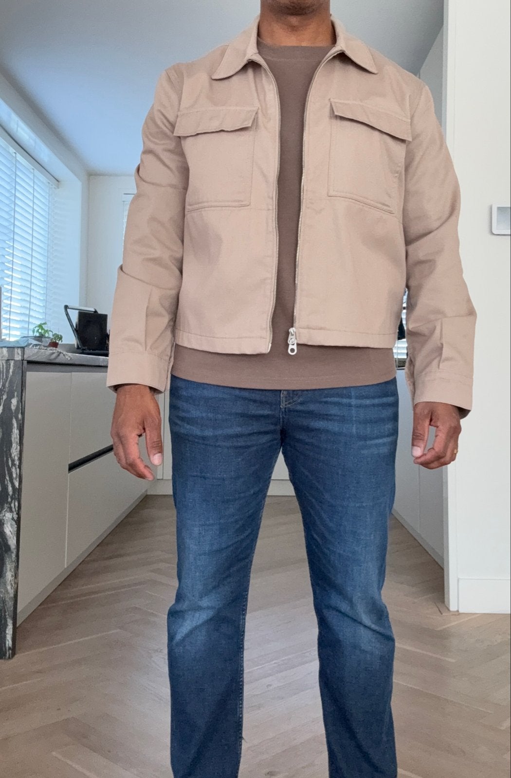 Zara Overshirt Beige Maat L, Ophalen of Verzenden, Gedragen, Maat 52/54 (L), Beige