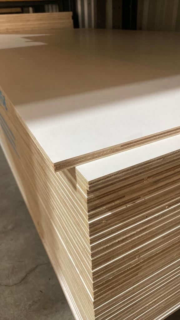 Multiplex platen 12mm interieur, wit gegrond 1220x2500mm, Ophalen of Verzenden, Nieuw, Multiplex, Minder dan 20 mm