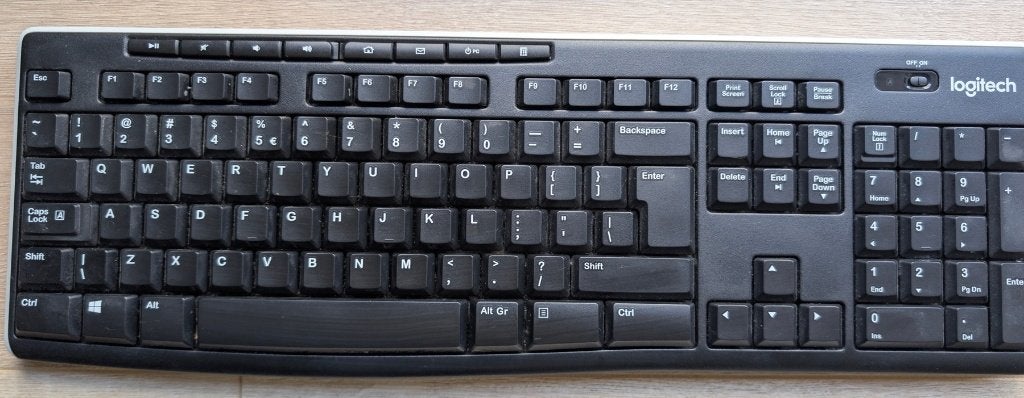 Logitech K270 toetsenbord zonder USB-ontvanger, Gebruikt, Multimediatoetsen, Ophalen of Verzenden, Draadloos