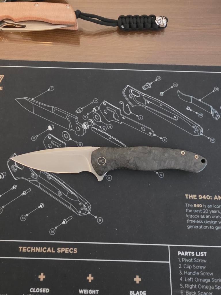 WE knife kitefin carbon/titanium, Ophalen of Verzenden, Nieuw
