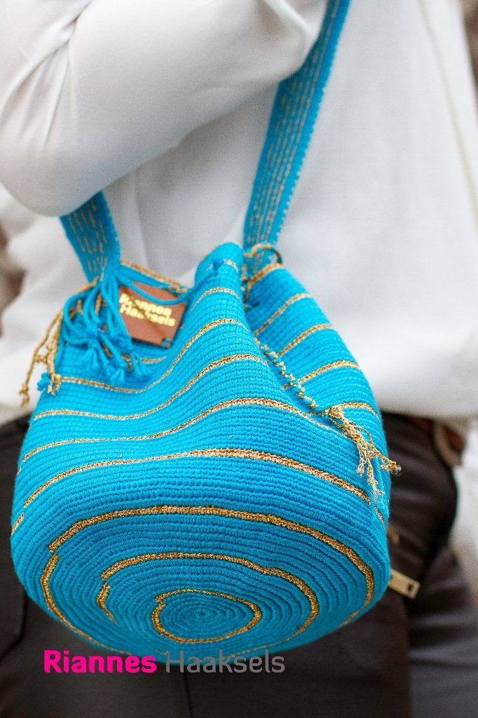 Mochila - tas - Boho - handgemaakt - glitter, Ophalen of Verzenden, Nieuw, Blauw, Overige merken