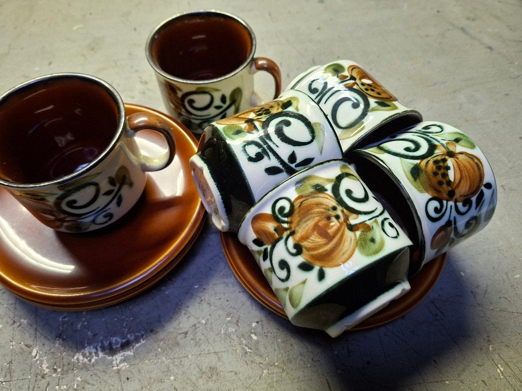 6 kop en schotels jaren ´60 -’70, Ophalen of Verzenden