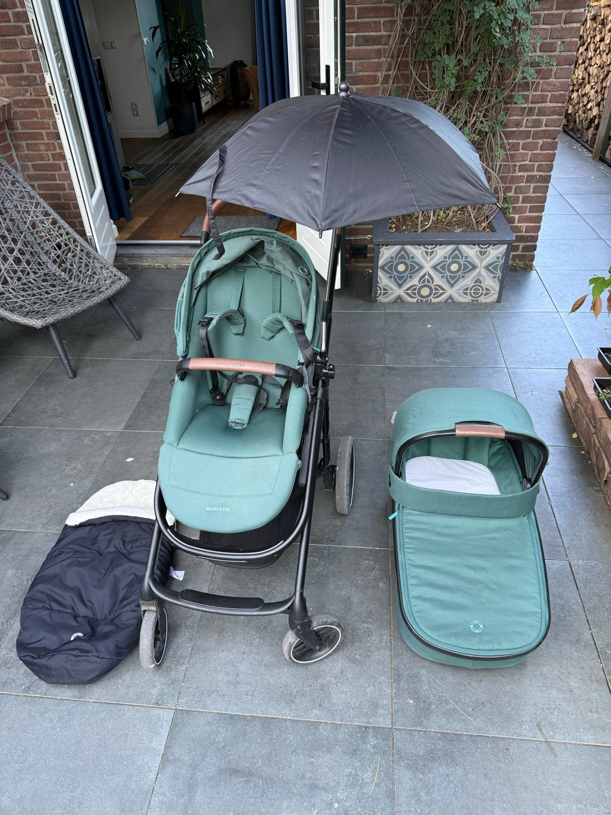 Maxi-Cosi plaza plus kinderwagen met wieg, parasol&voetenzak, Kinderen en Baby's, Ophalen, Zo goed als nieuw, Combiwagen, Met reiswieg
