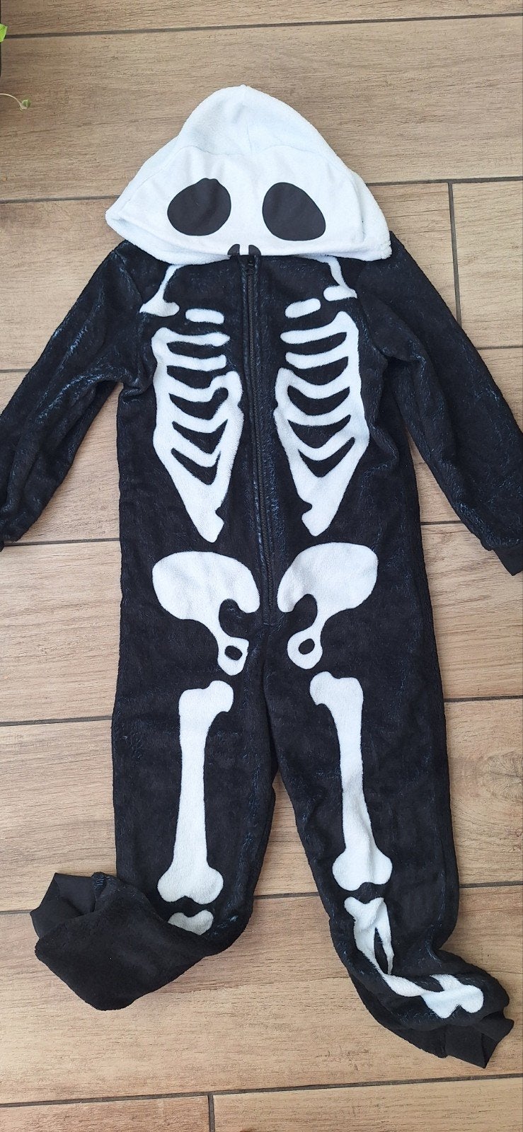 Skelet Onesie Maat 122/128 - Halloween Kostuum, Ophalen of Verzenden