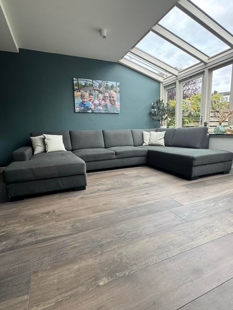 Ikea Sörvallen hoekbank met chaise longue en opbergvak, Ophalen, Gebruikt, Stof