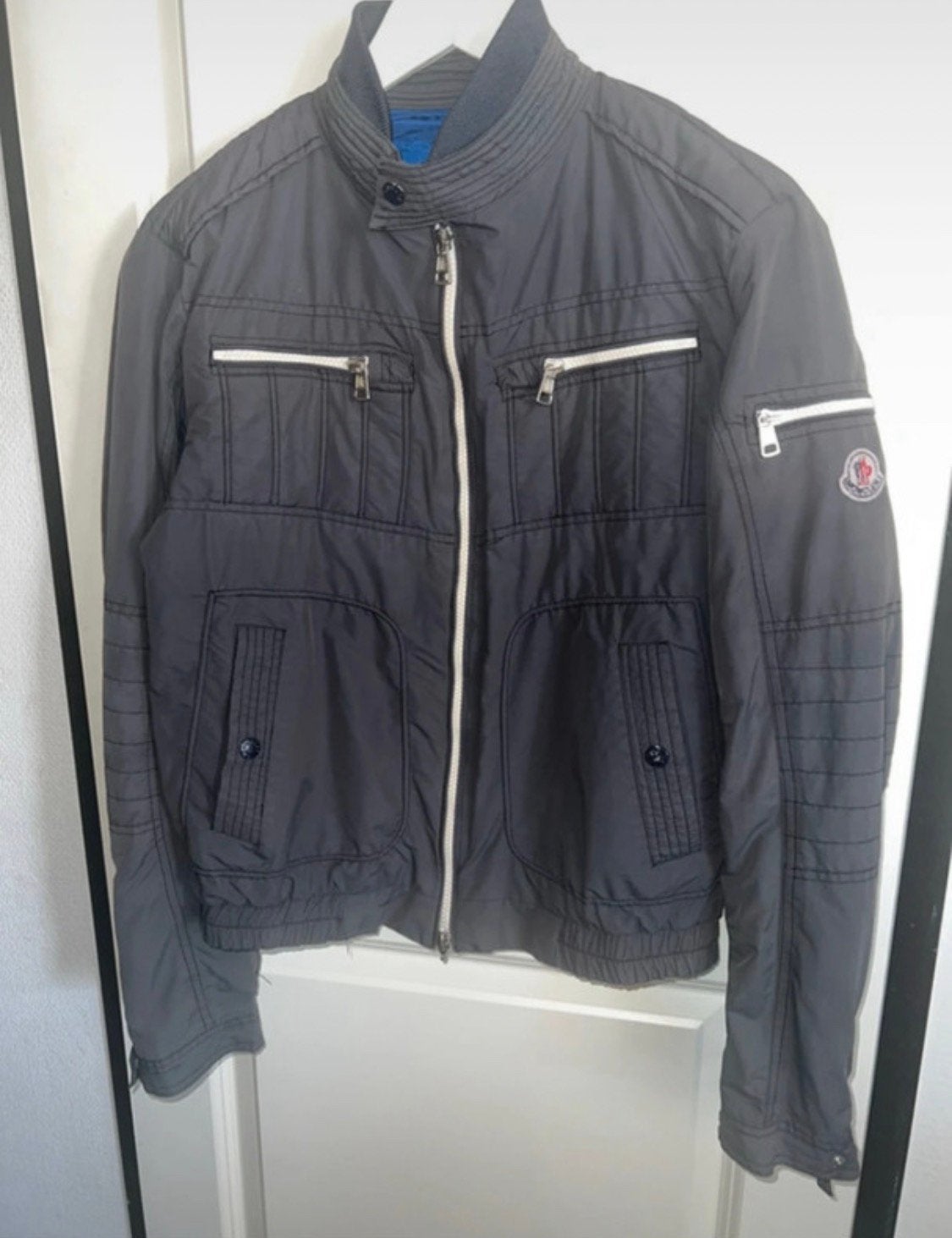 Moncler heren jas maat S, Ophalen of Verzenden, Zo goed als nieuw, Maat 46 (S) of kleiner, Blauw