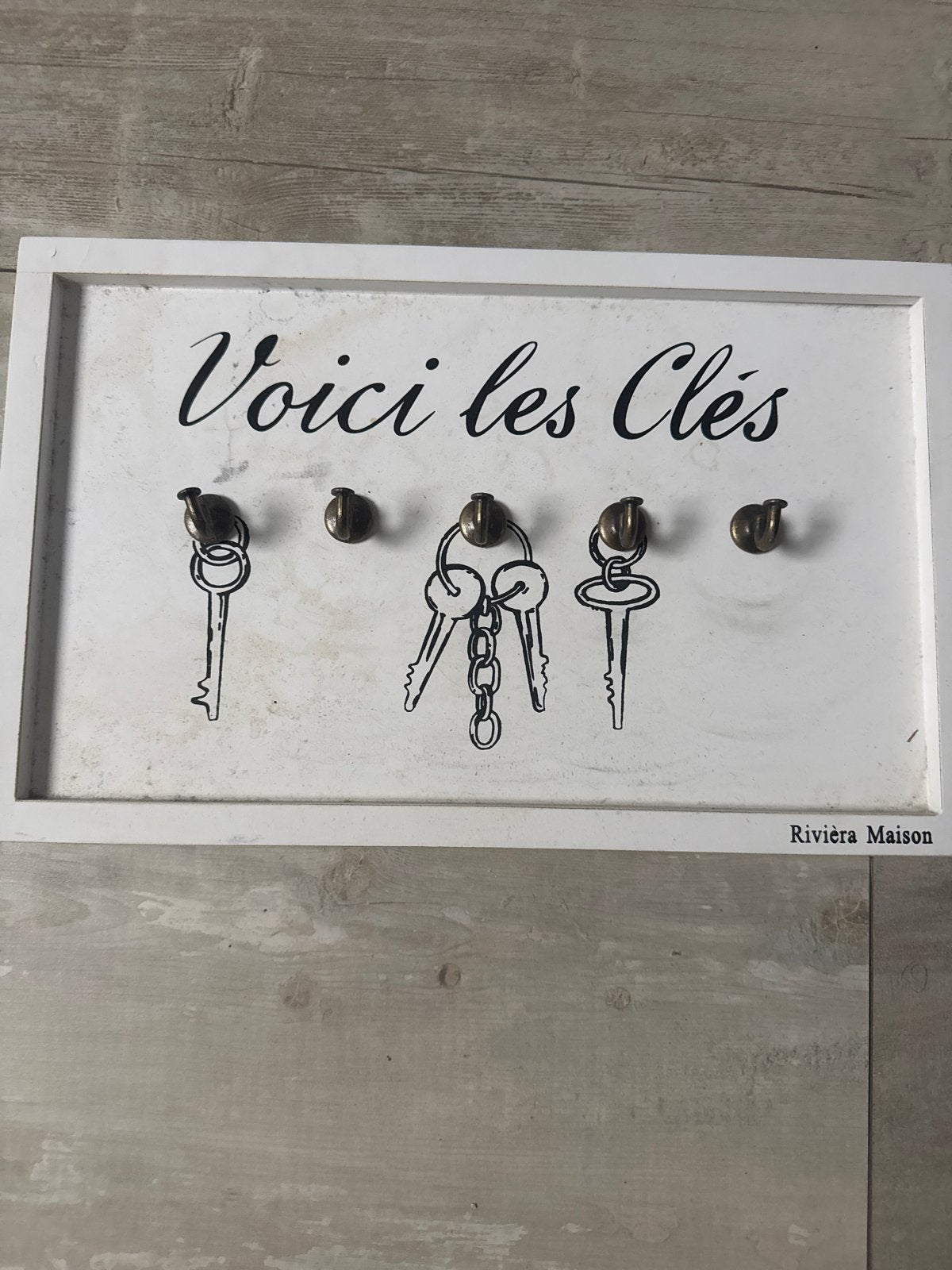 Riviera Maison sleutelkastje "Voici les Clés", Ophalen, Hout, Gebruikt, Landelijk