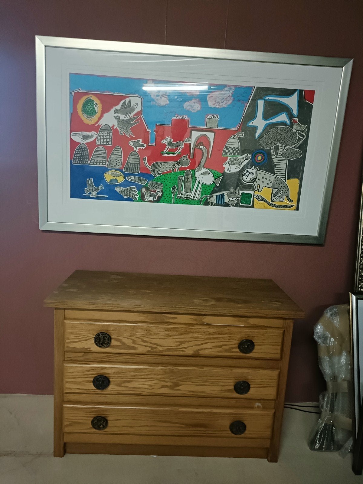 Corneille steendruk kleine oplage, Antiek en Kunst, Met glas, Overige techniek, Abstract, Ophalen