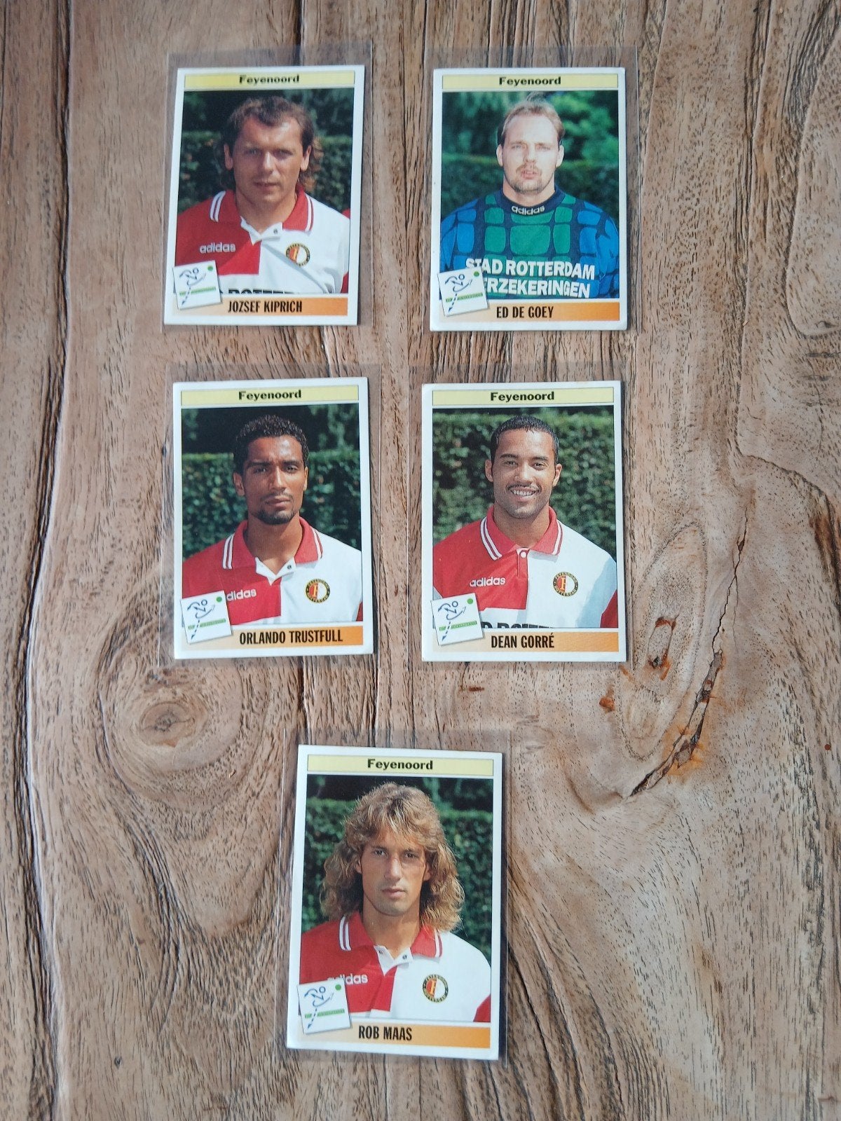 panini voetbal 95 5x feyenoord, Ophalen of Verzenden, Feyenoord, Poster, Plaatje of Sticker