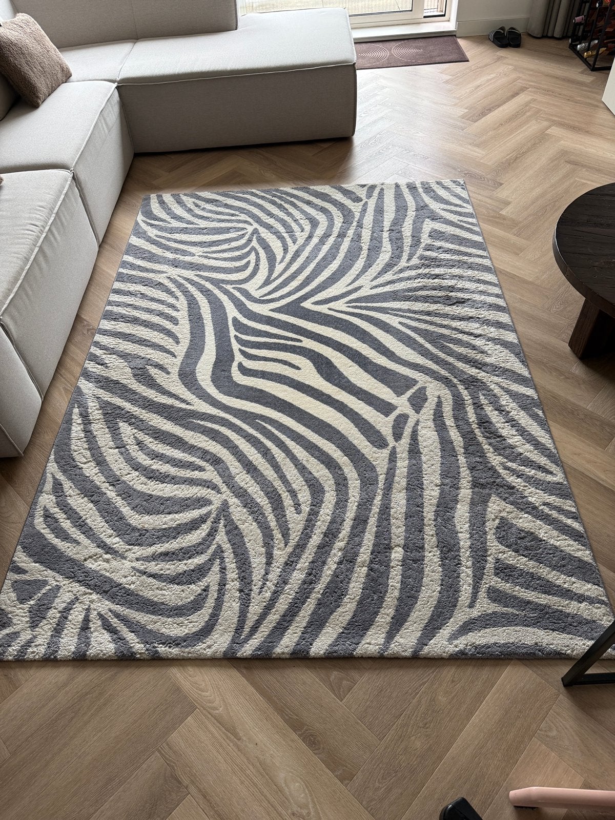 Vloerkleed zebra motief, Ophalen, Gebruikt, 150 tot 200 cm, 200 cm of meer