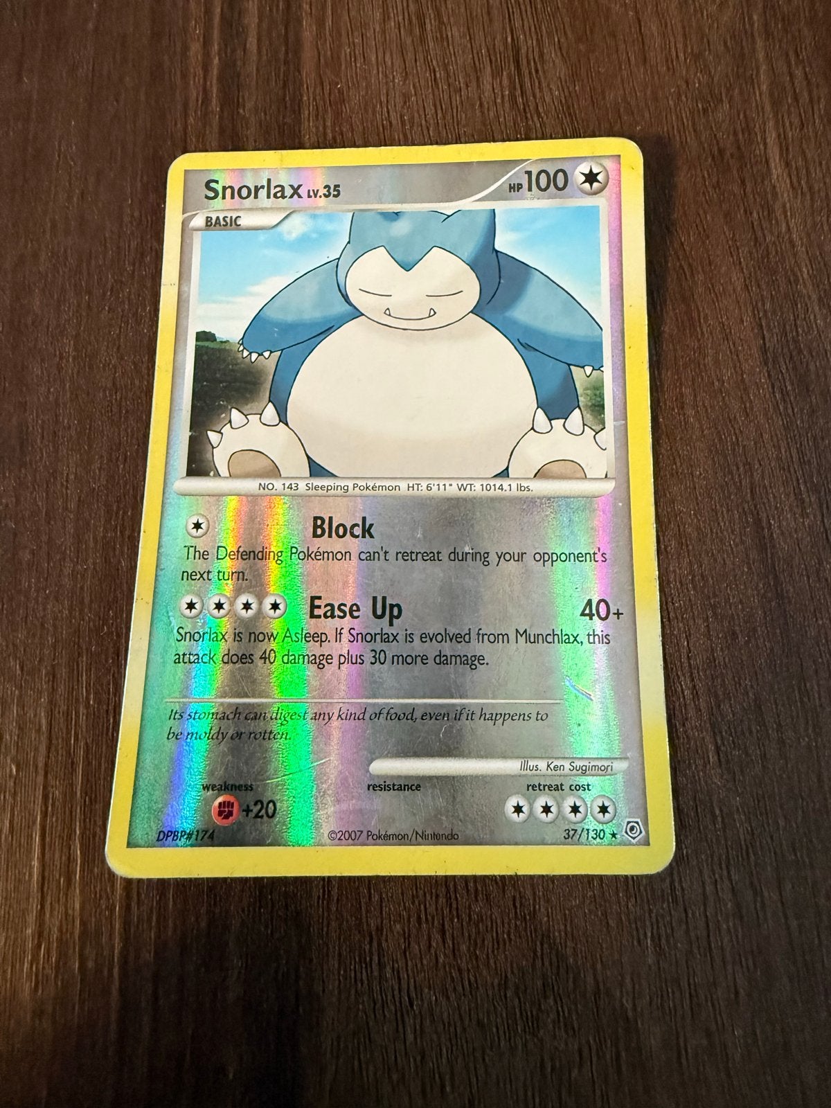 Snorlax Reverse Holo Pokémon Kaart - DPBP#174, Verzenden, Gebruikt, Losse kaart, Foil