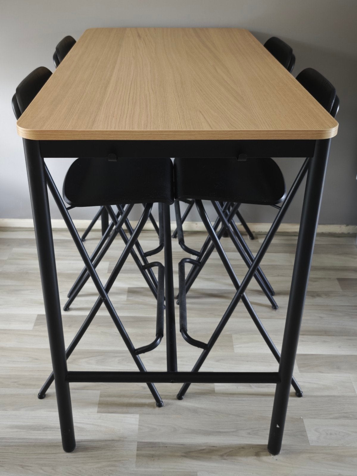 Bartafel met inklapbare stoelen, Ophalen, 100 tot 150 cm, 50 tot 100 cm, Zo goed als nieuw