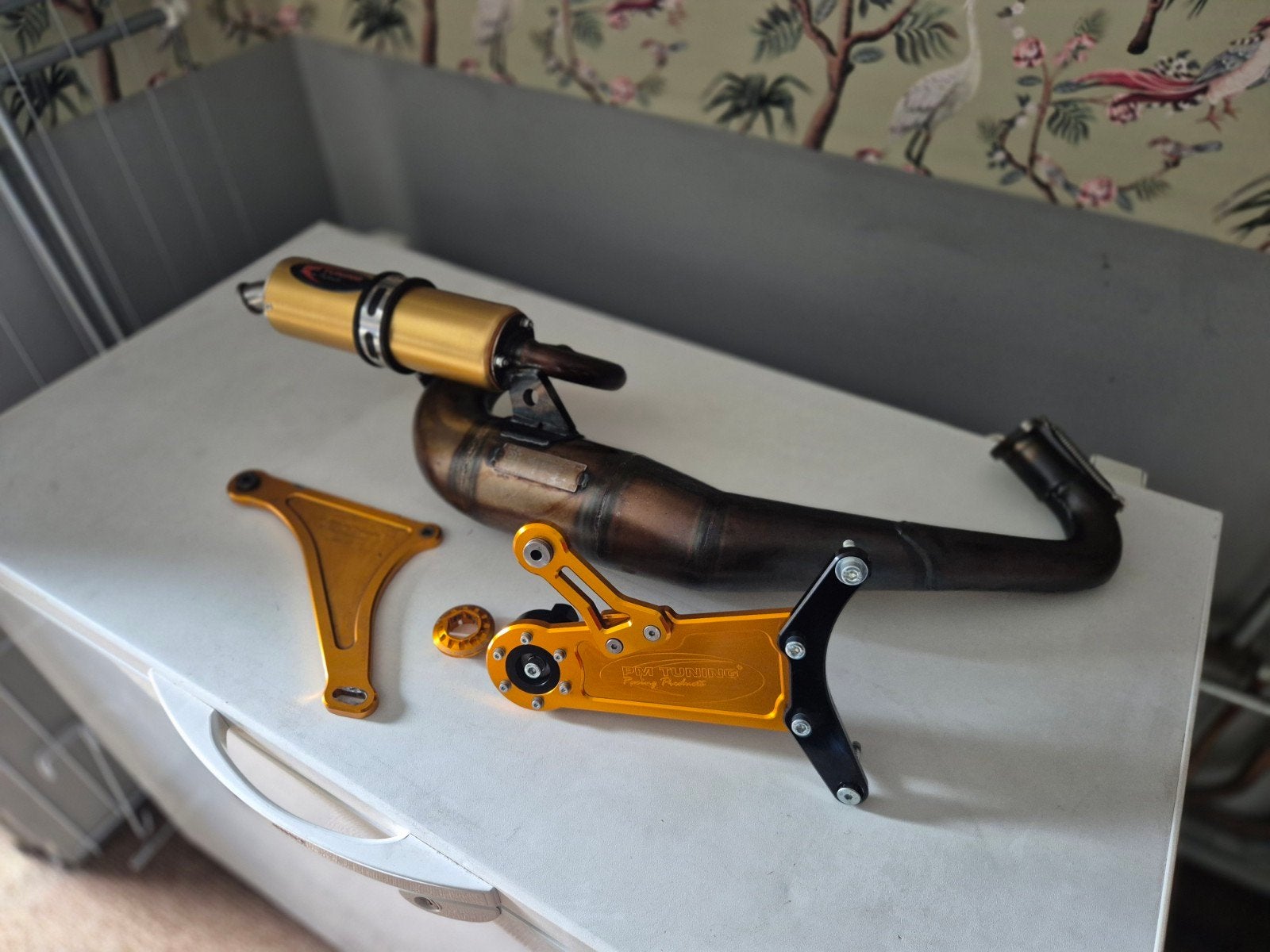 Pm tuning uitlaat 360 complete set, Ophalen of Verzenden, Zo goed als nieuw, Uitlaat, Piaggio