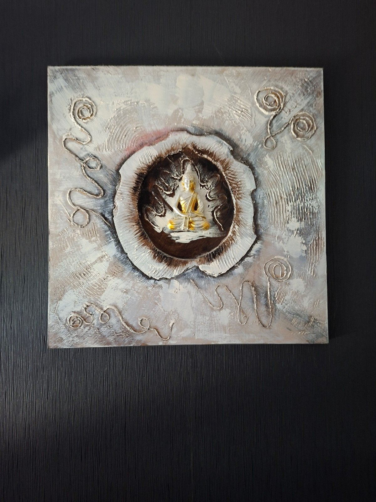 Boeddha schilderij met reliëf - Spirituele kunst, Ophalen