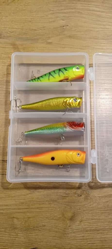 Set van 4 kunstaas pluggen voor vissen, Watersport en Boten, Ophalen of Verzenden