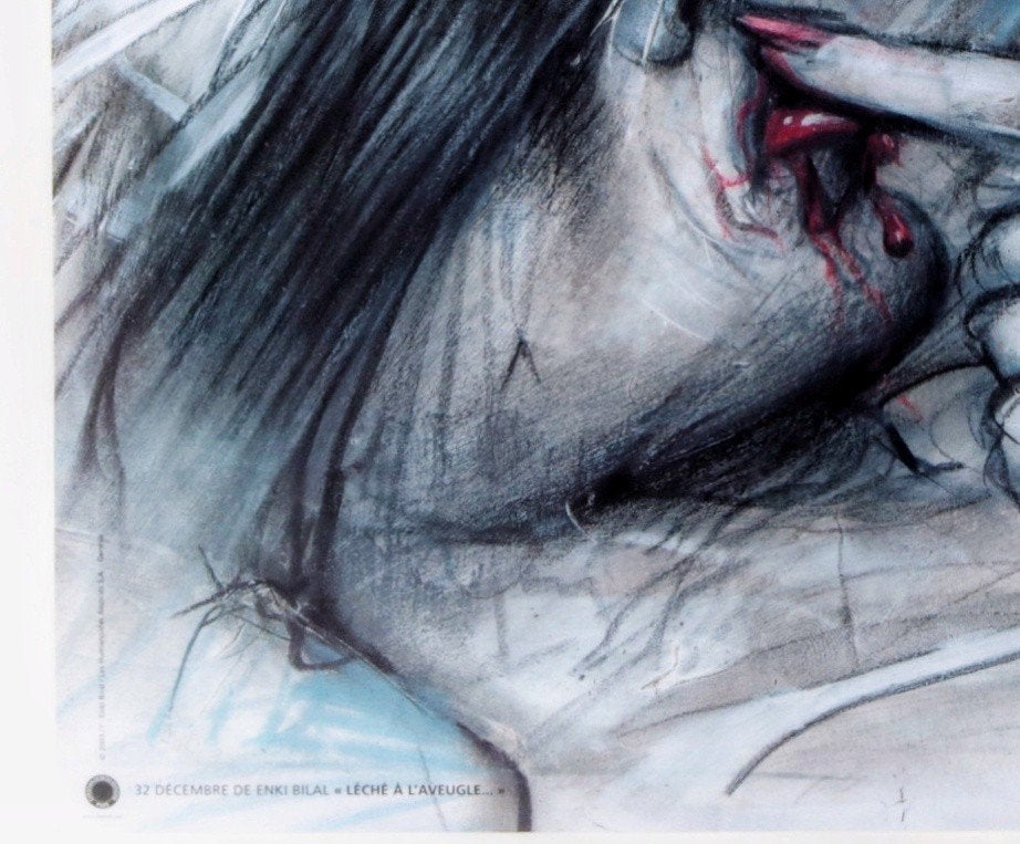 Enki Bilal "Léché à l'aveugle", Personages en Fantasiefiguren, Gesigneerd in de plaat, Offsetdruk, Ophalen of Verzenden