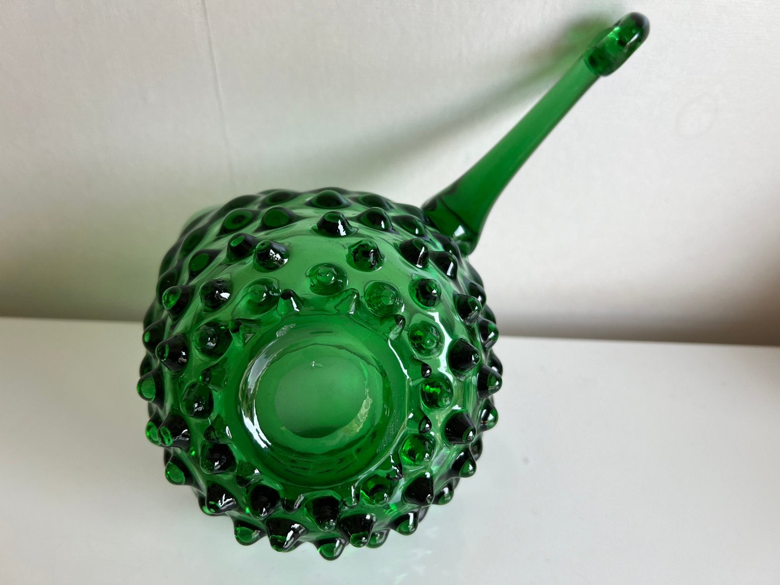 Vintage Empoli Italy Hobnail Schaal Smaragdgroen 60’s, Ophalen of Verzenden