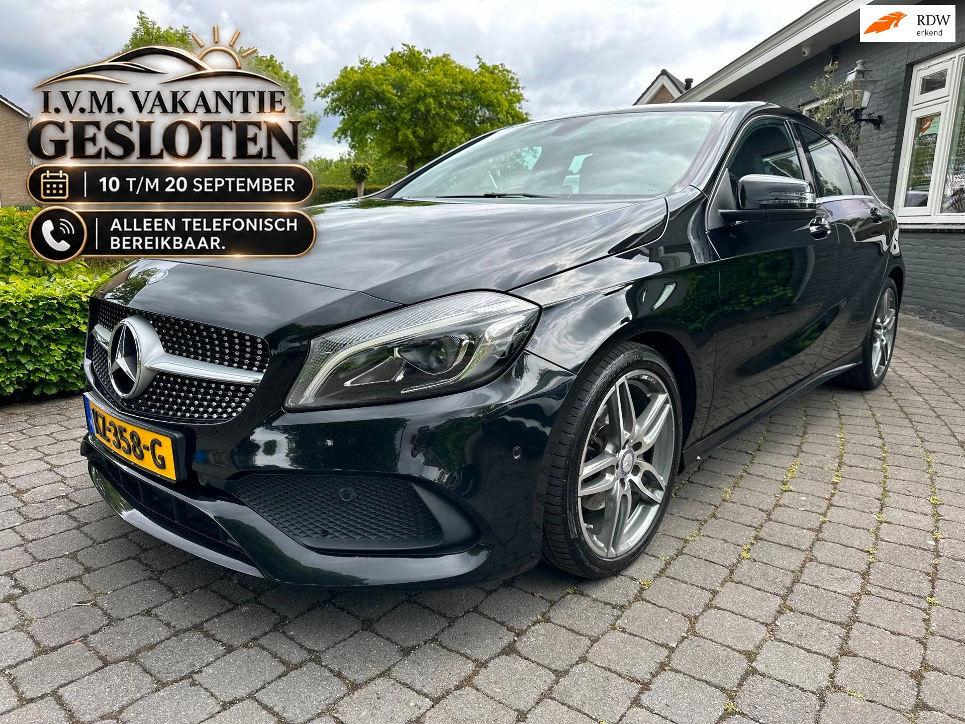Mercedes-Benz A-klasse 160 Ambition AMG, Xenon Org NL, Gebruikt, 4 cilinders, Zwart, Bedrijf