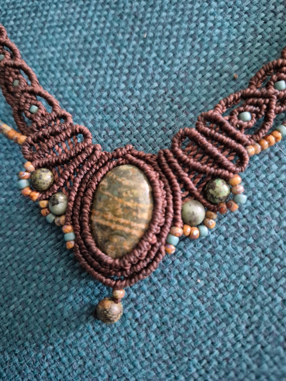 Macrame ketting, Ophalen of Verzenden, Overige materialen, Ketting