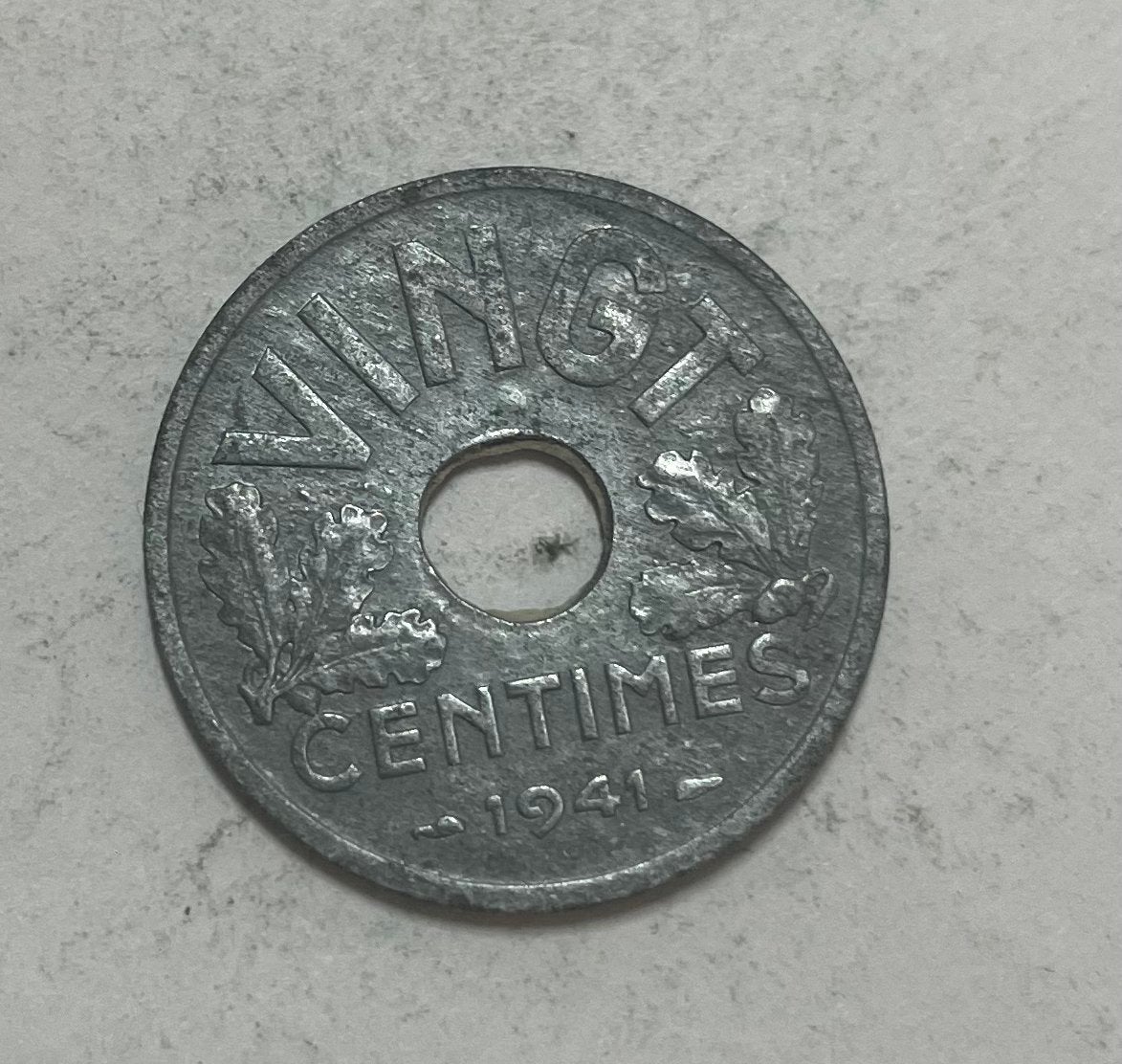 20 centimes Frankrijk 1941, Ophalen of Verzenden, Frankrijk