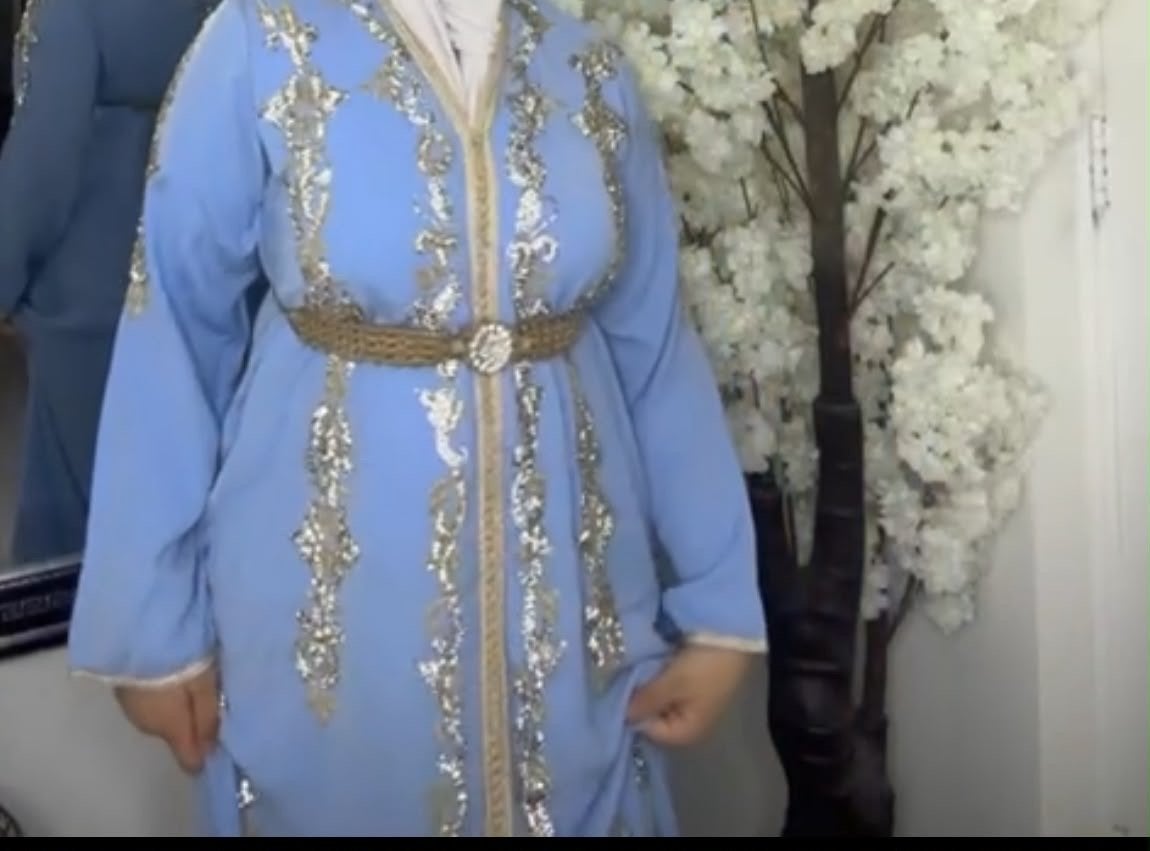 Elegante Marokkaanse jurk met gouden details, Maat 38/40 (M), Blauw, Ophalen of Verzenden, Zo goed als nieuw