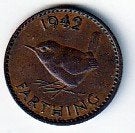 farthing  1942   Engeland. km. 843, Ophalen of Verzenden, Overige landen, Losse munt