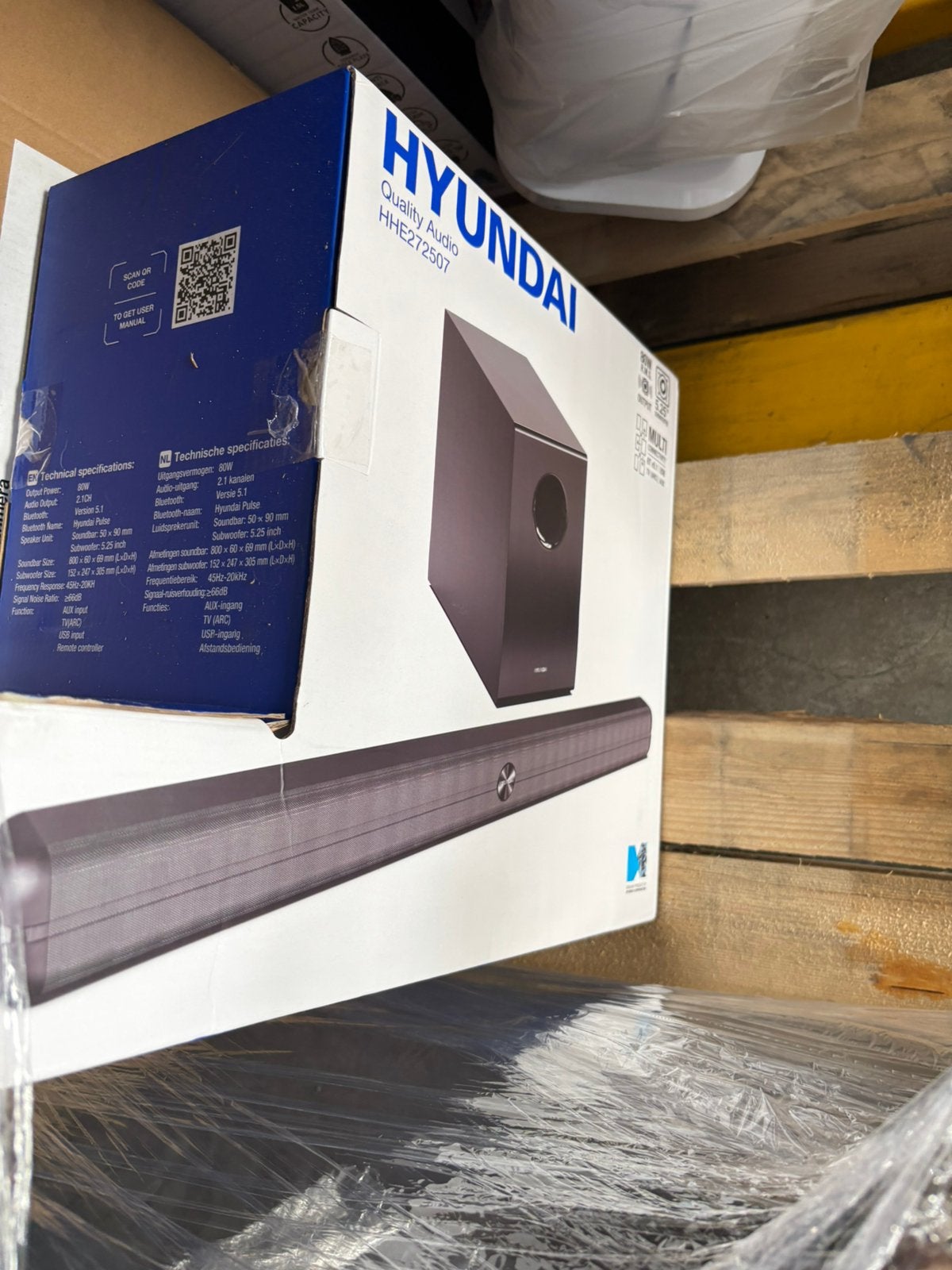 NIEUW Huyndai pulse soundbar subwoofer 80watt, Ophalen, Bluetooth, Nieuw