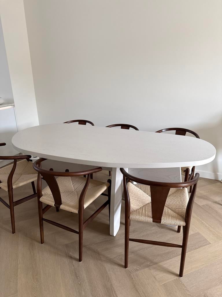 PUUUR Fara Eettafel | Organisch | Eiken | Off-white, Ophalen, Gebruikt, 100 tot 150 cm, Eikenhout