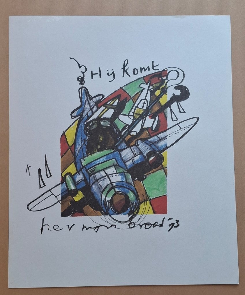 Herman Brood - “Hij Komt” - Pop Series 1993, Antiek en Kunst, Gesigneerd in de plaat, Ophalen of Verzenden, Portret en Figuren