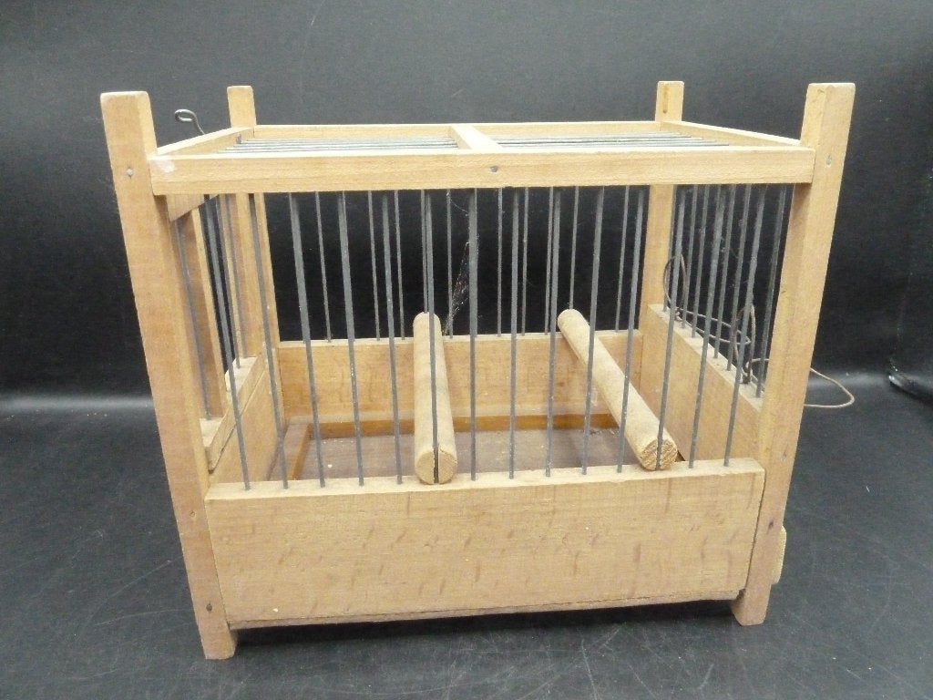 Houten zangkooi / vogelkooi, Dieren en Toebehoren, Ophalen of Verzenden, Gebruikt, Hout, Vogelkooi