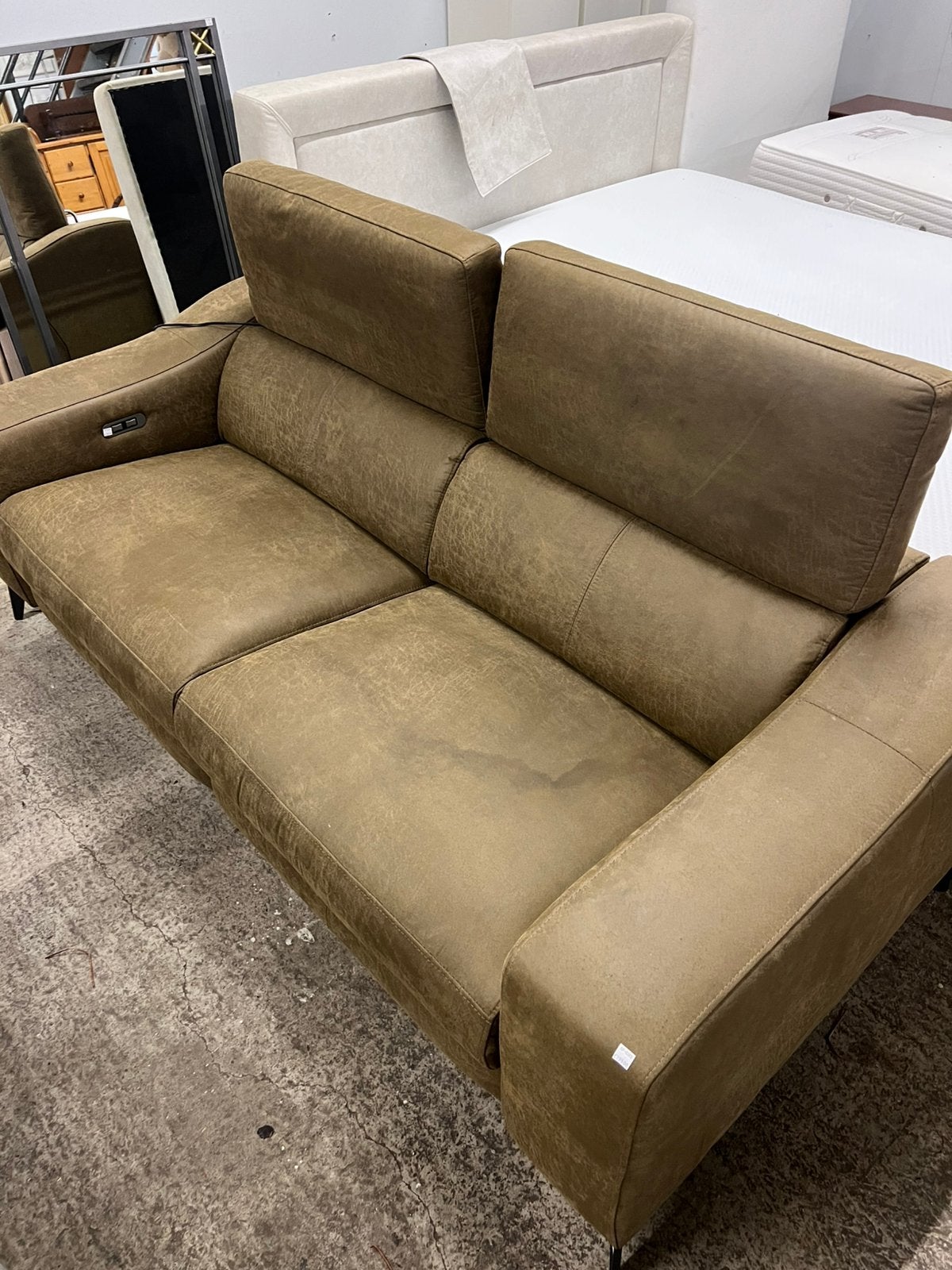 Groene tweezitsrelaxbank, ., Ophalen of Verzenden, ., Eén