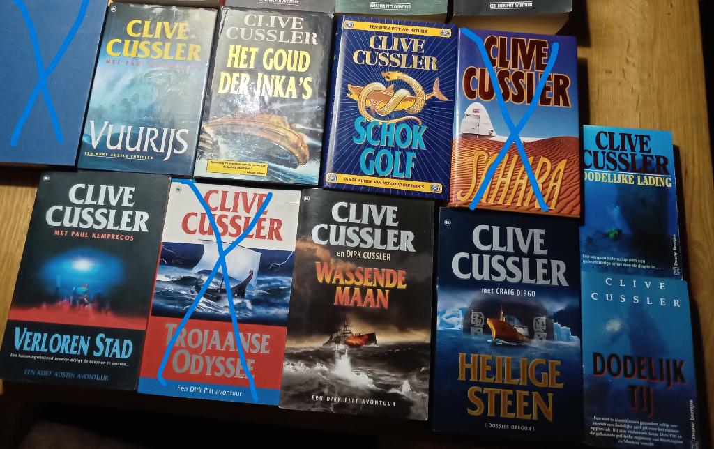 CLIVE CUSSLER boeken (8x), Ophalen of Verzenden, Gelezen, Clive Cussler