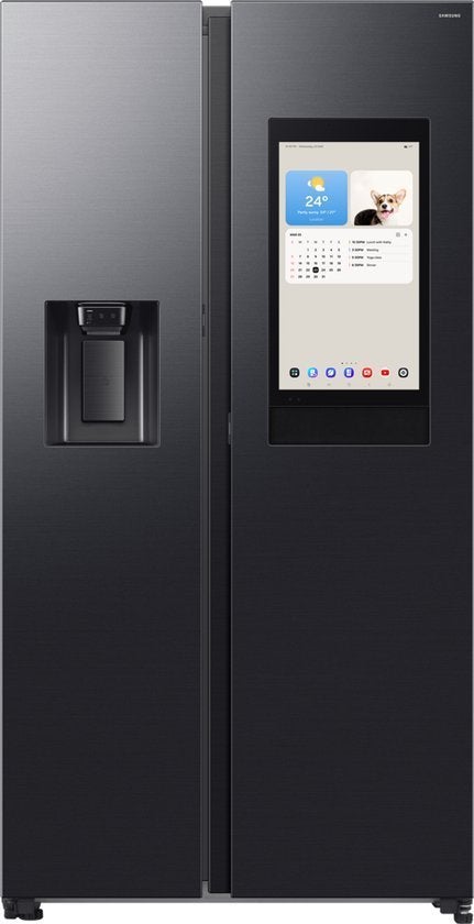 Samsung Amerikaanse koelkast RS90F66BEFEF Family Hub - Zwart, 200 liter of meer, 60 cm of meer, Met aparte vriezer, Nieuw