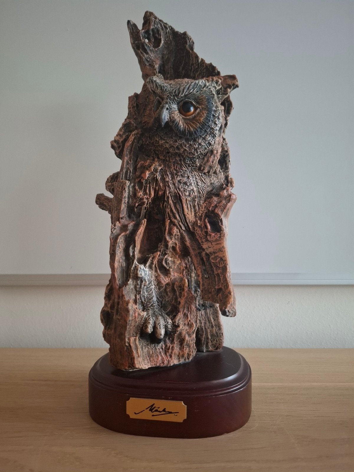 Uil op boomstronk beeld, Verzamelen, Beelden en Beeldjes, Ophalen of Verzenden, Zo goed als nieuw, Dier