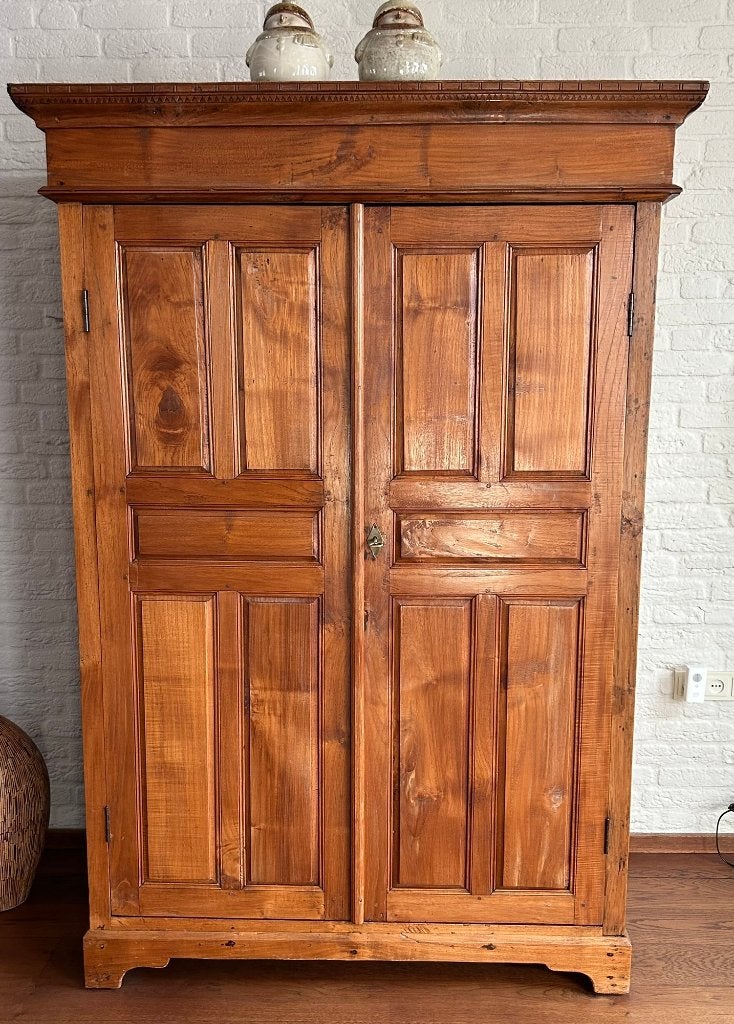Teak houten kast, Ophalen, Met deur(en), 100 tot 150 cm, Koloniaal