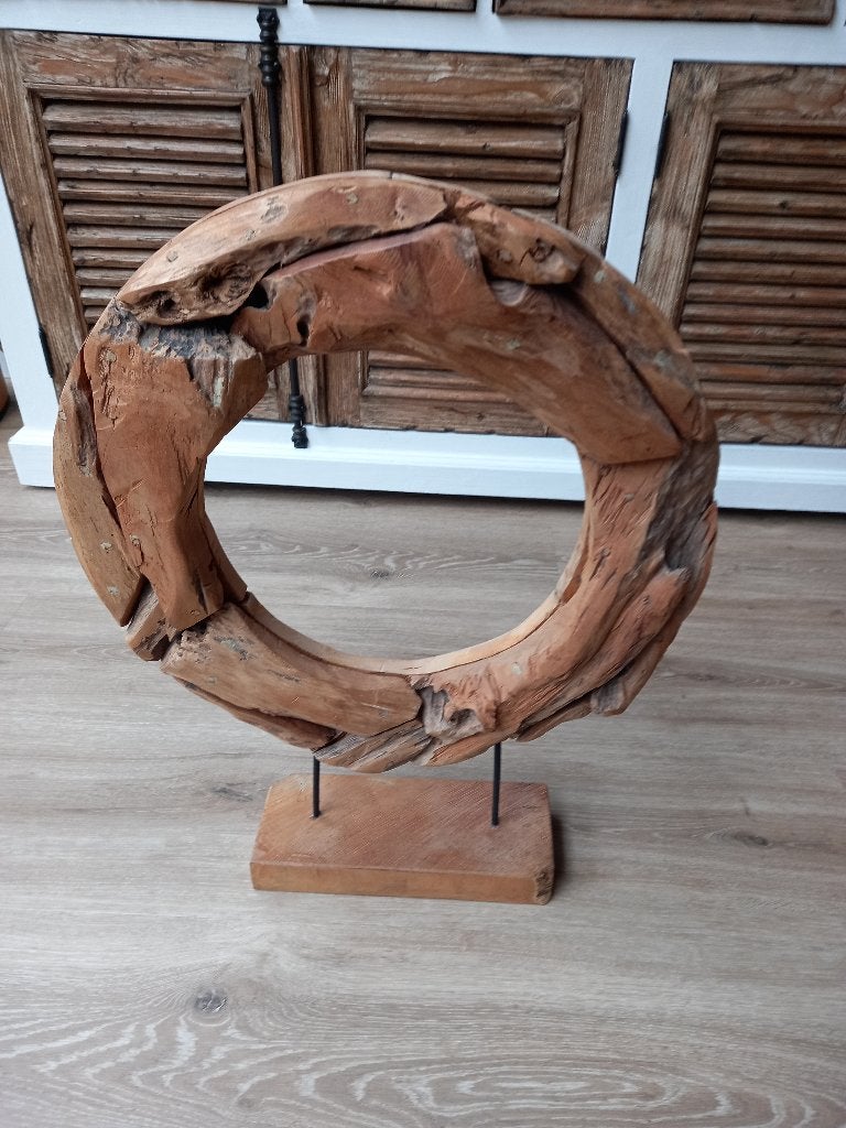 Groot houten ornament stoer sober landelijk, Huis en Inrichting, Ophalen, Zo goed als nieuw