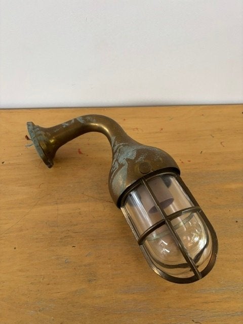 Vintage Messing Scheepslamp / Wandlamp, Ophalen