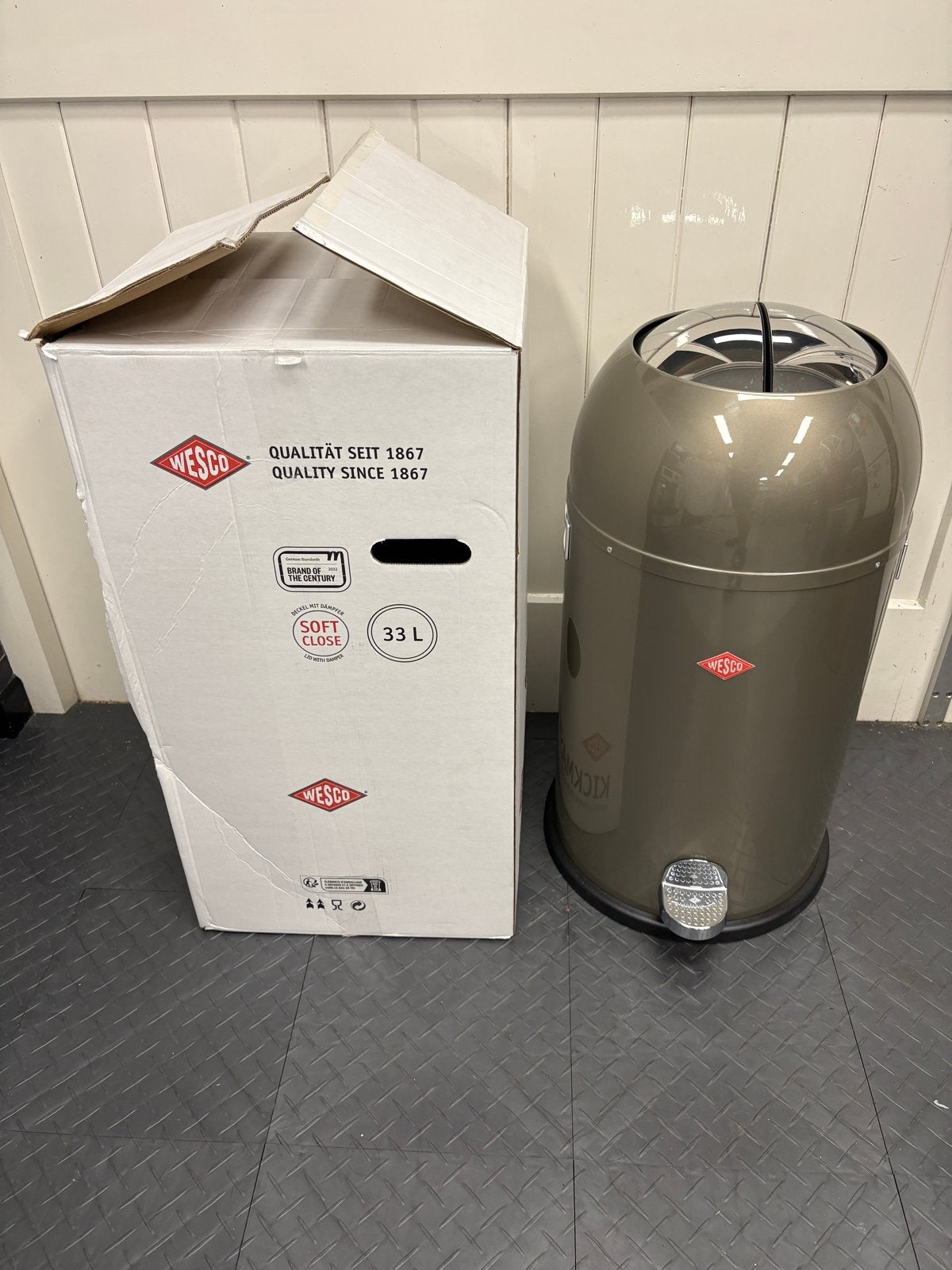 Wesco Kickmaster pedaalemmer - 33L - beschadigd, 50 – 75, Gebruikt, Met pedaal, Ophalen of Verzenden