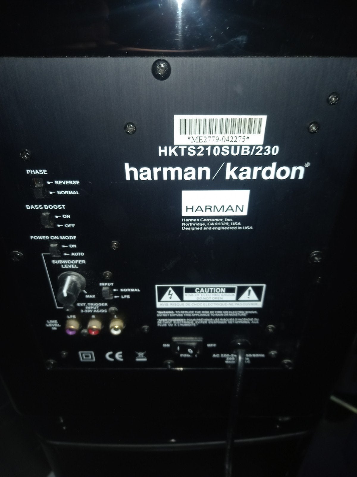 Harman Kardon HKTS210SUB/230 Subwoofer, Gebruikt, Subwoofer, Geschikt voor surround/home cinema, Harman Kardon