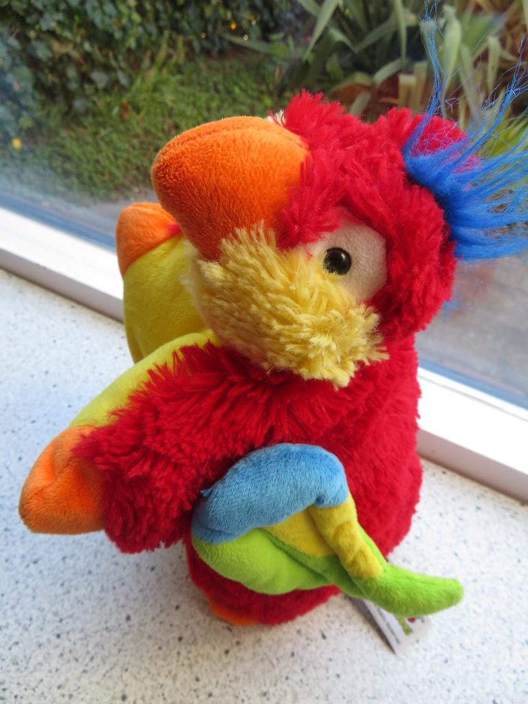 Papagaai papegaai van Pillow Pets pee-wees 2010, Overige typen, Ophalen of Verzenden, Zo goed als nieuw, Wasbaar