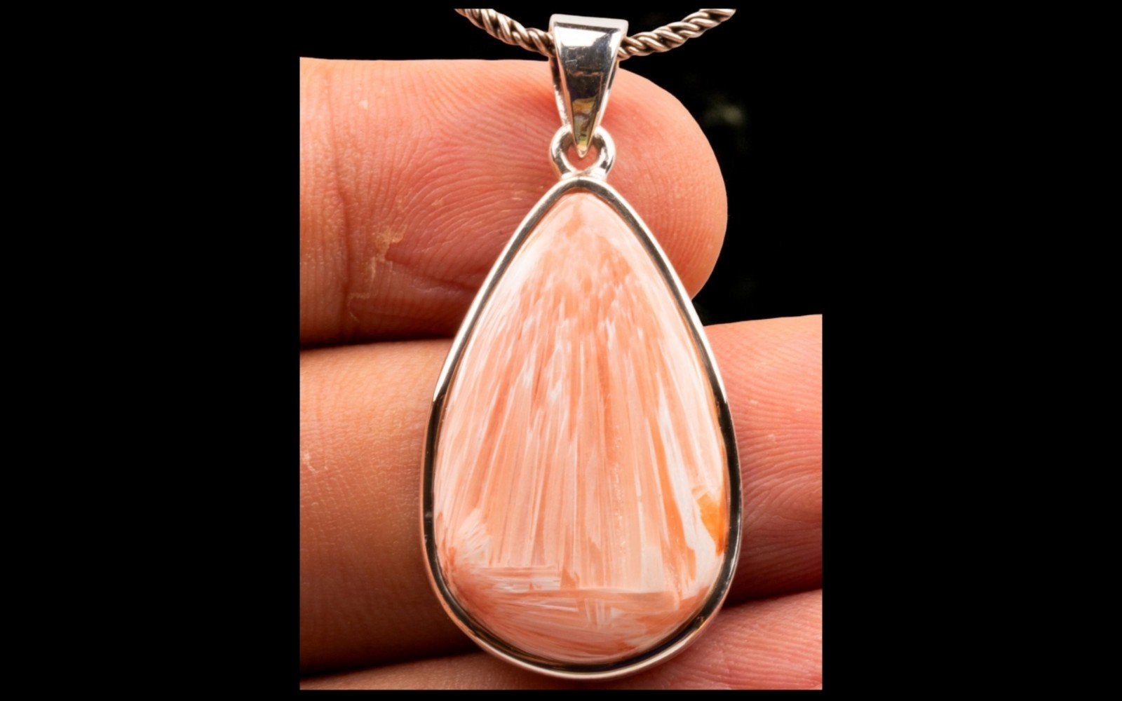 925 sterling zilver met Scolesiet, Overige voorstellingen, Verzenden, Nieuw, Oranje