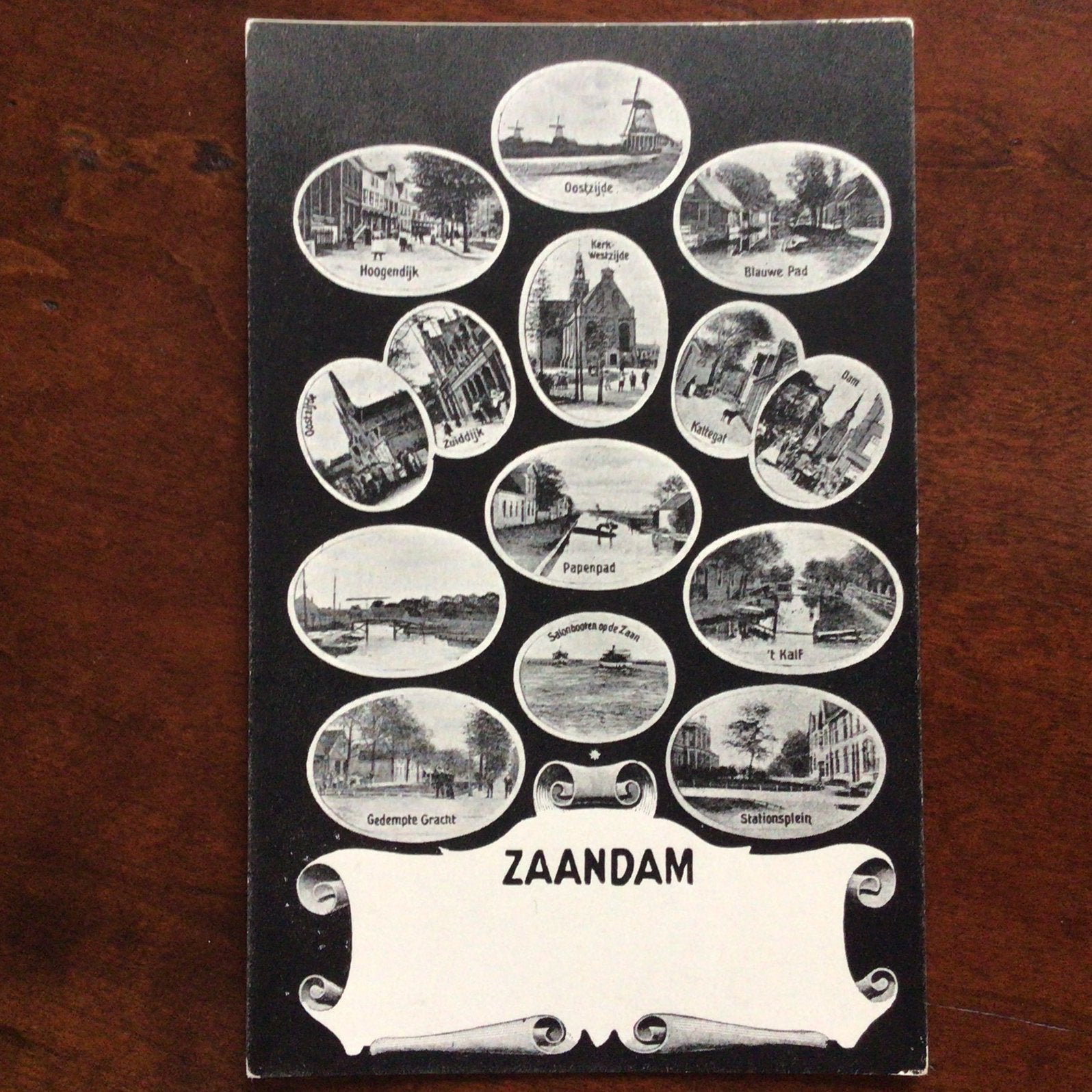 Zaandam in vogelvlucht - oude kaart, Ophalen of Verzenden, Voor 1920, Noord-Holland