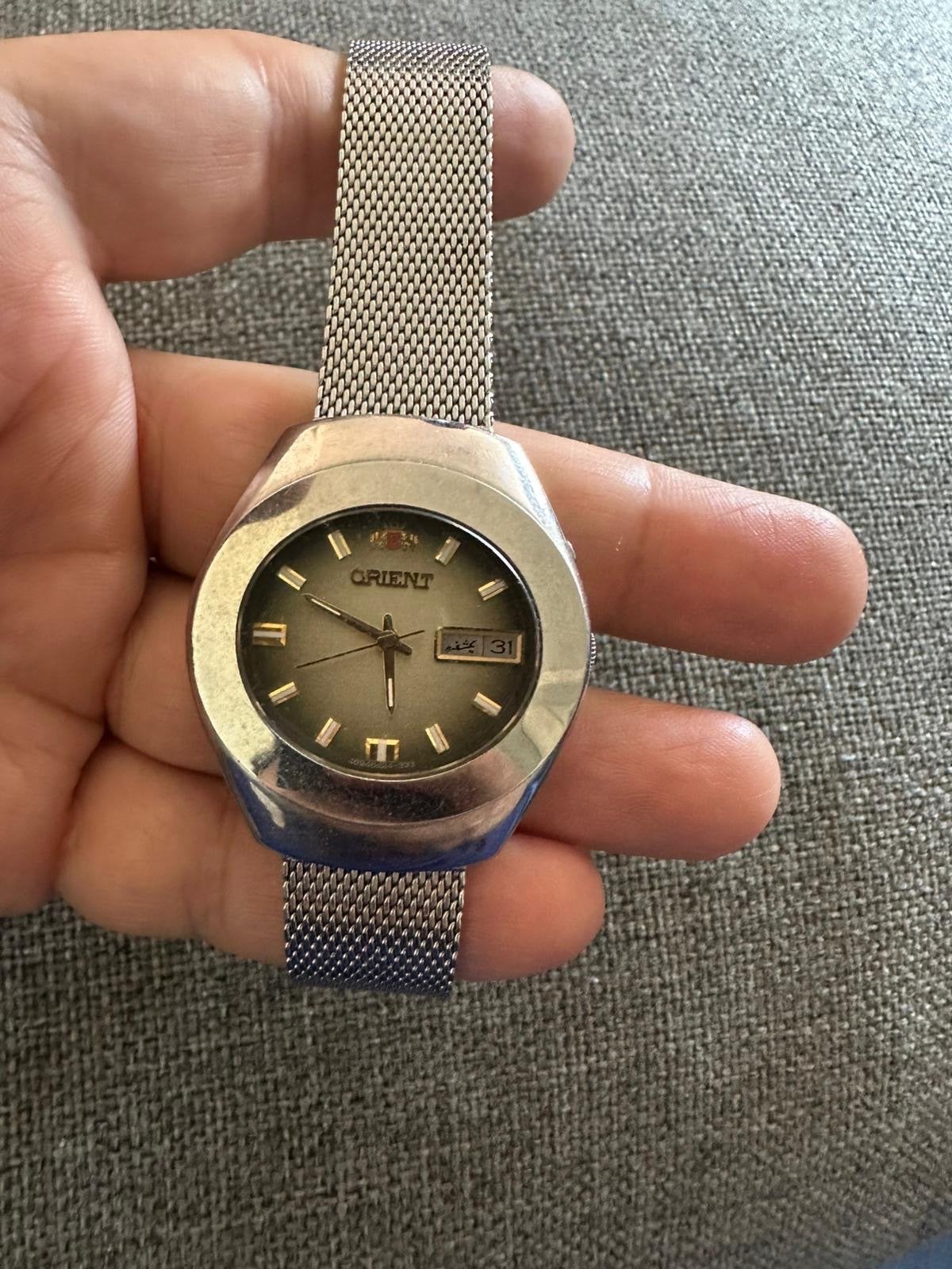 Vintage Orient Polshorloge met Stalen Band, Sieraden, Tassen en Uiterlijk, Horloges | Antiek, Polshorloge, Overige merken, Staal